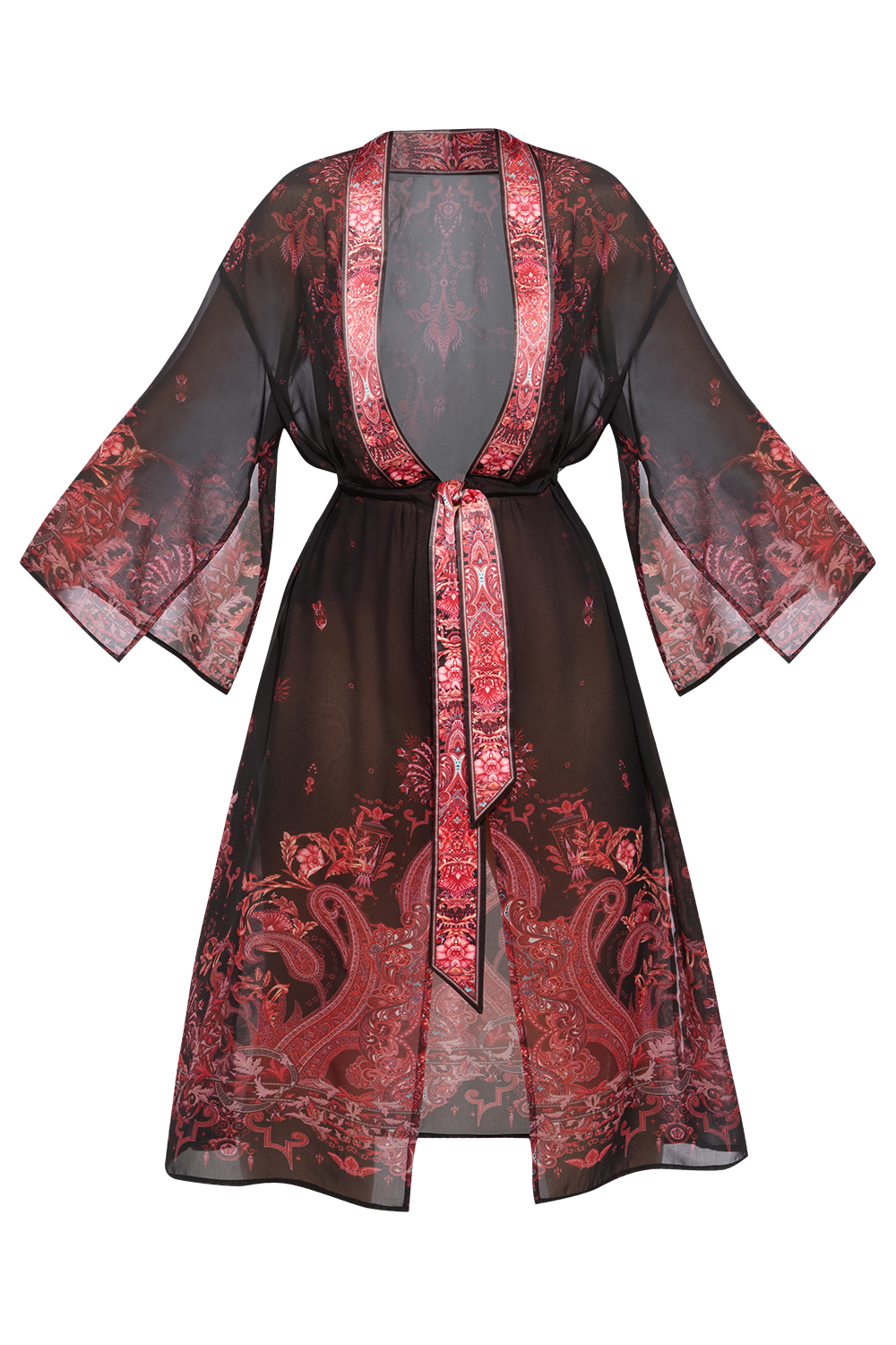 FRENCH CHIFFON KIMONO - PAISLEY DARK