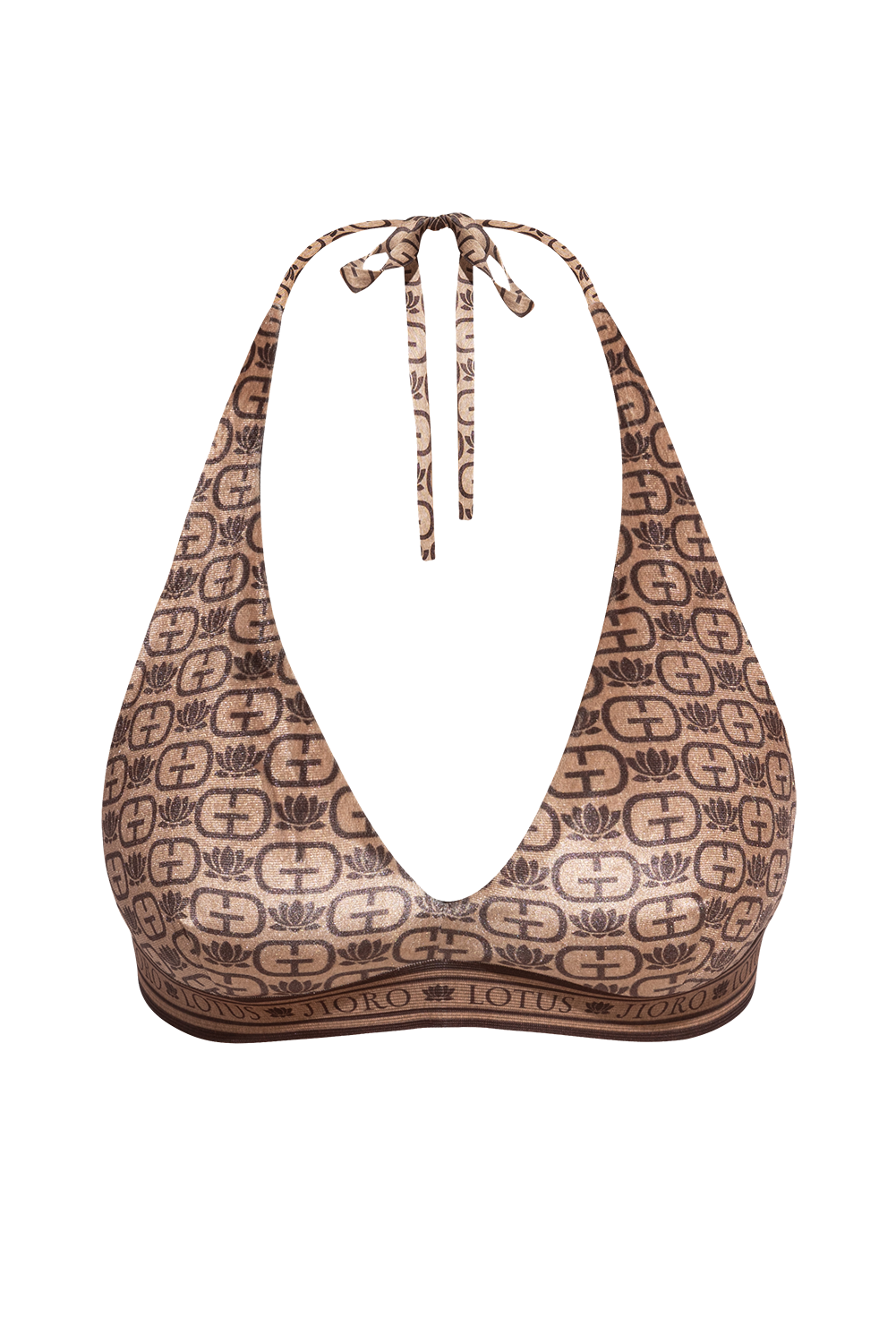 TRIANGLE VELVET TOP - MOCHA MOUSSE LOGO