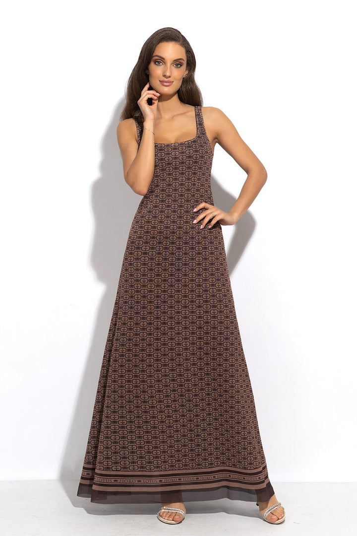 ROBE LONGUE DOS NU - LOGO MOUSSE MOCHA