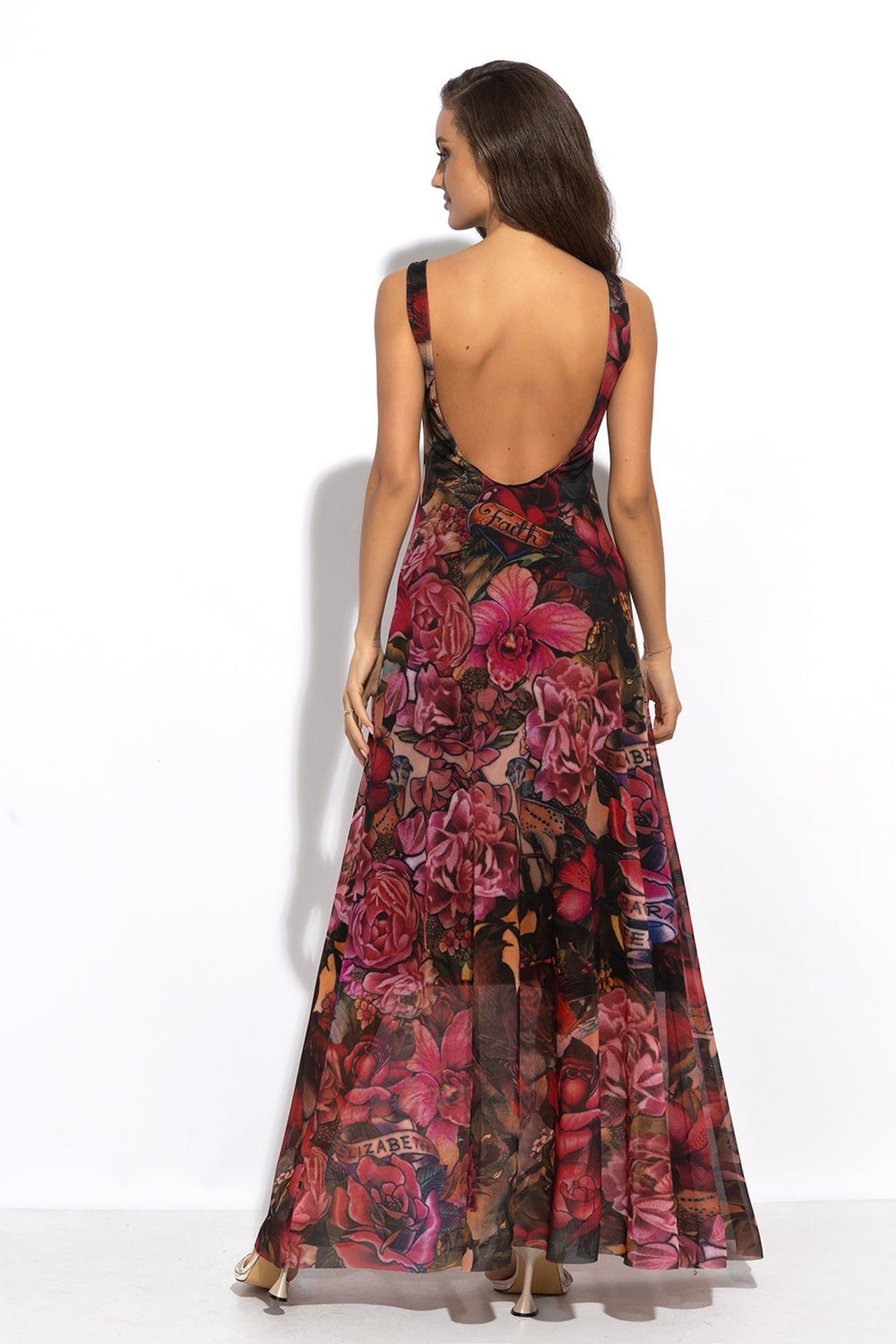 BACKLESS LONG DRESS - TATTOO STAR - Fashion Roots