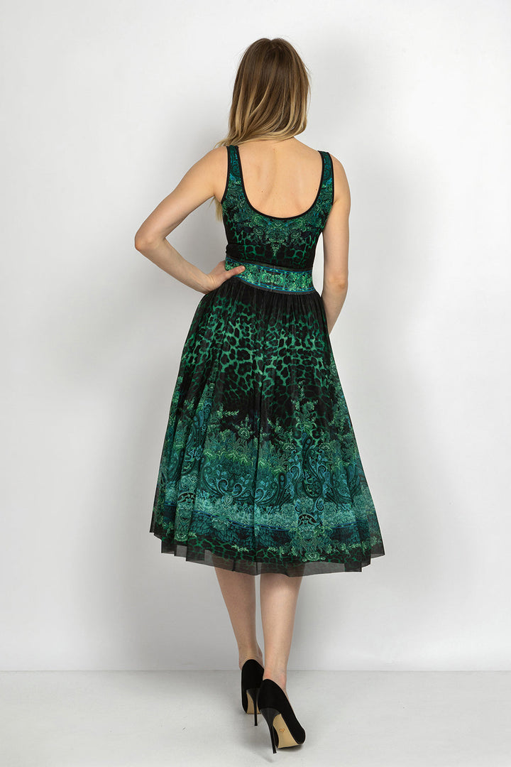 MESH SKIRT WITH ELASTIC WAIST AND VISCOSE LINING - LEO NEON GREEN JIORO ПОЛА ОТ МРЕЖА С ЕЛАСТИЧЕН КОЛАН И ВИСКОЗНА ПОДПЛАТА - LEO NEON GREEN JIORO