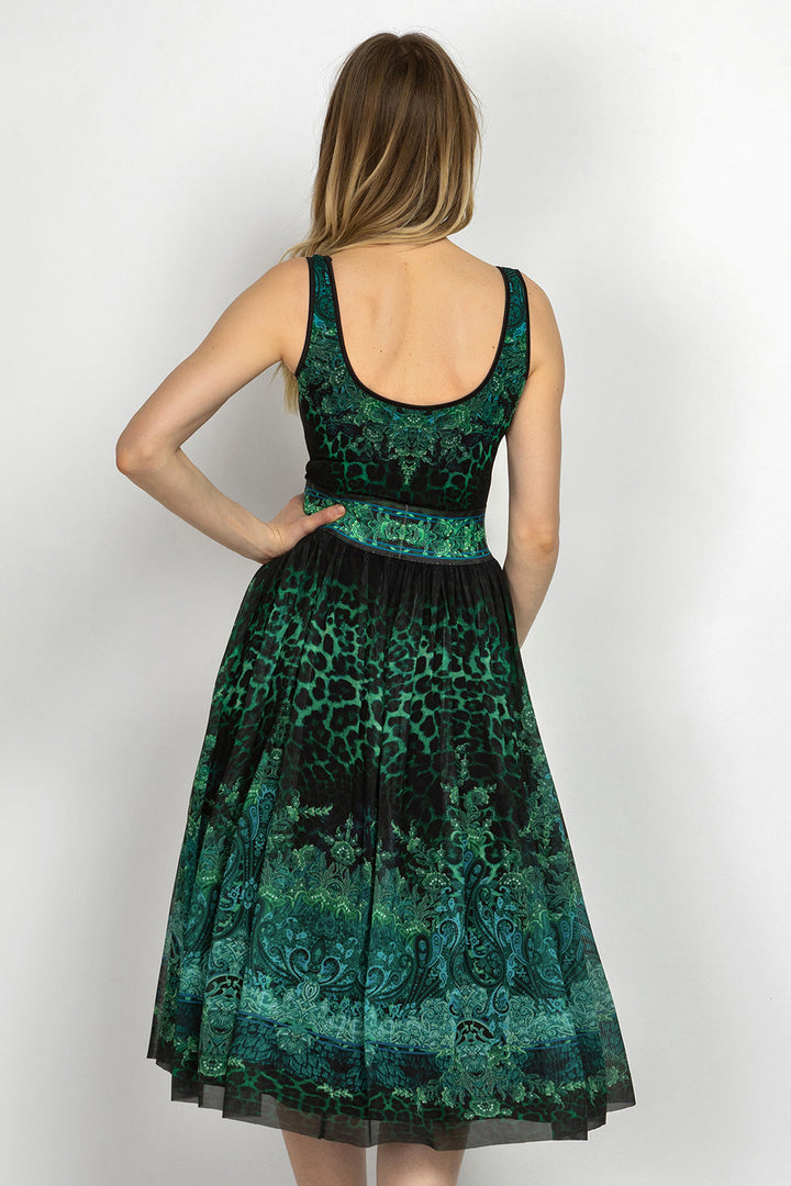 MESH SKIRT WITH ELASTIC WAIST AND VISCOSE LINING - LEO NEON GREEN JIORO ПОЛА ОТ МРЕЖА С ЕЛАСТИЧЕН КОЛАН И ВИСКОЗНА ПОДПЛАТА - LEO NEON GREEN JIORO