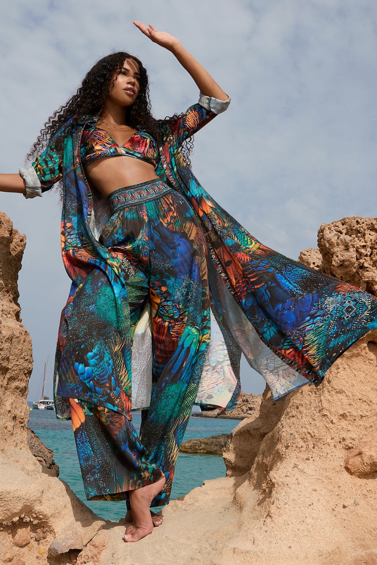 VISCOSE SHIRT DRESS WITH DETACHABLE BELT - AMAZONIA - Fashion Roots