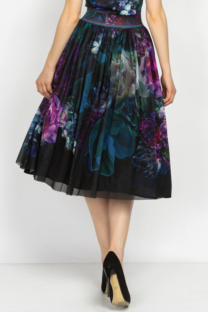MESH SKIRT WITH ELASTIC WAIST AND VISCOSE LINING - PEONIES JIORO  ПОЛА ОТ МРЕЖА С ЕЛАСТИЧЕН КОЛАН И ВИСКОЗНА ПОДПЛАТА - PEONIES JIORO