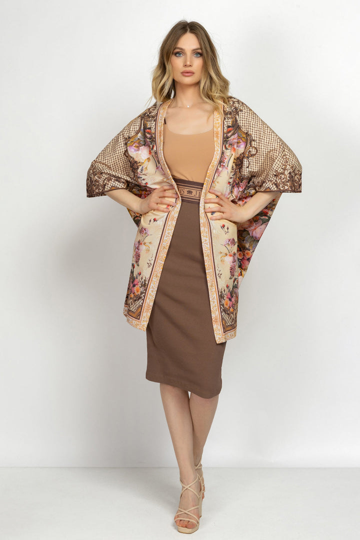 CARDIGAN EN TERRY FRANÇAIS - FLEURS BAROQUES