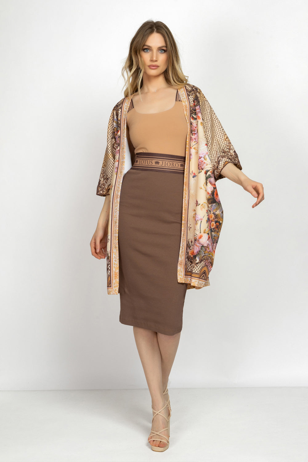 CARDIGAN EN TERRY FRANÇAIS - FLEURS BAROQUES