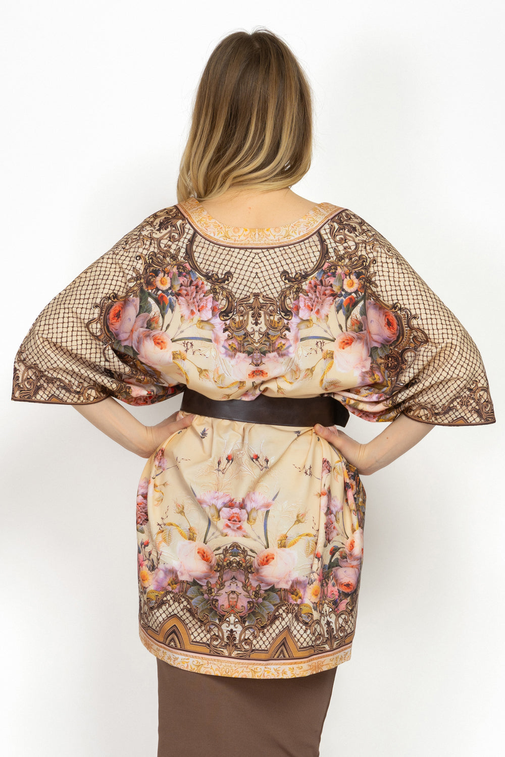 CARDIGAN EN TERRY FRANÇAIS - FLEURS BAROQUES