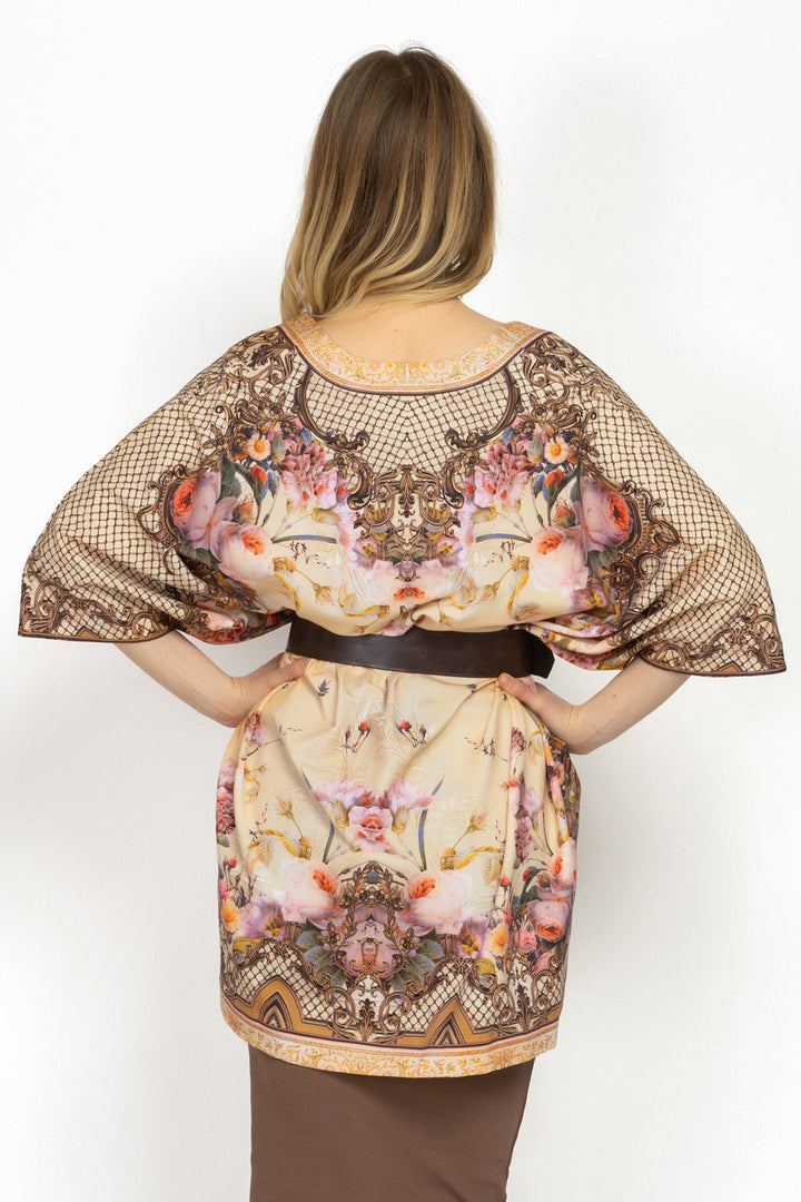 CARDIGAN EN TERRY FRANÇAIS - FLEURS BAROQUES