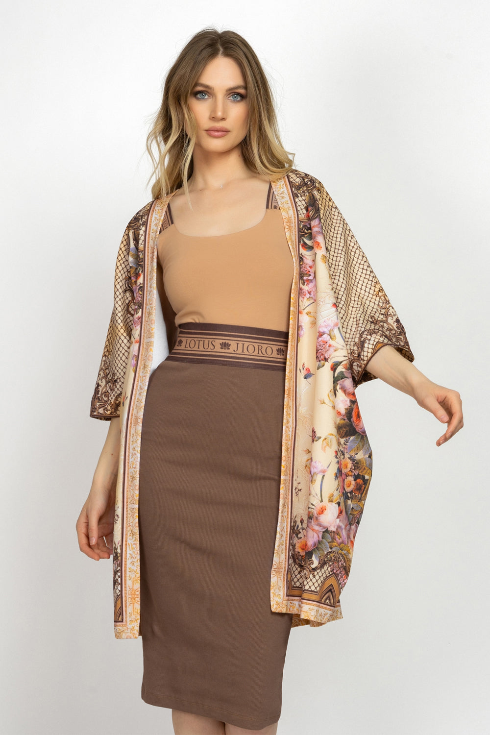 CARDIGAN EN TERRY FRANÇAIS - FLEURS BAROQUES