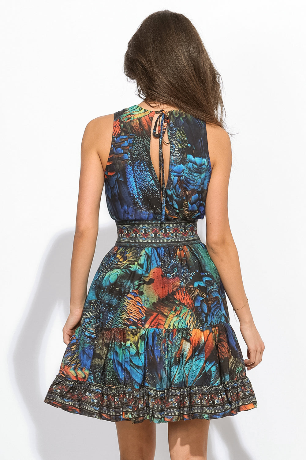LOOSE VISCOSE AND SILK DRESS - AMAZONIA