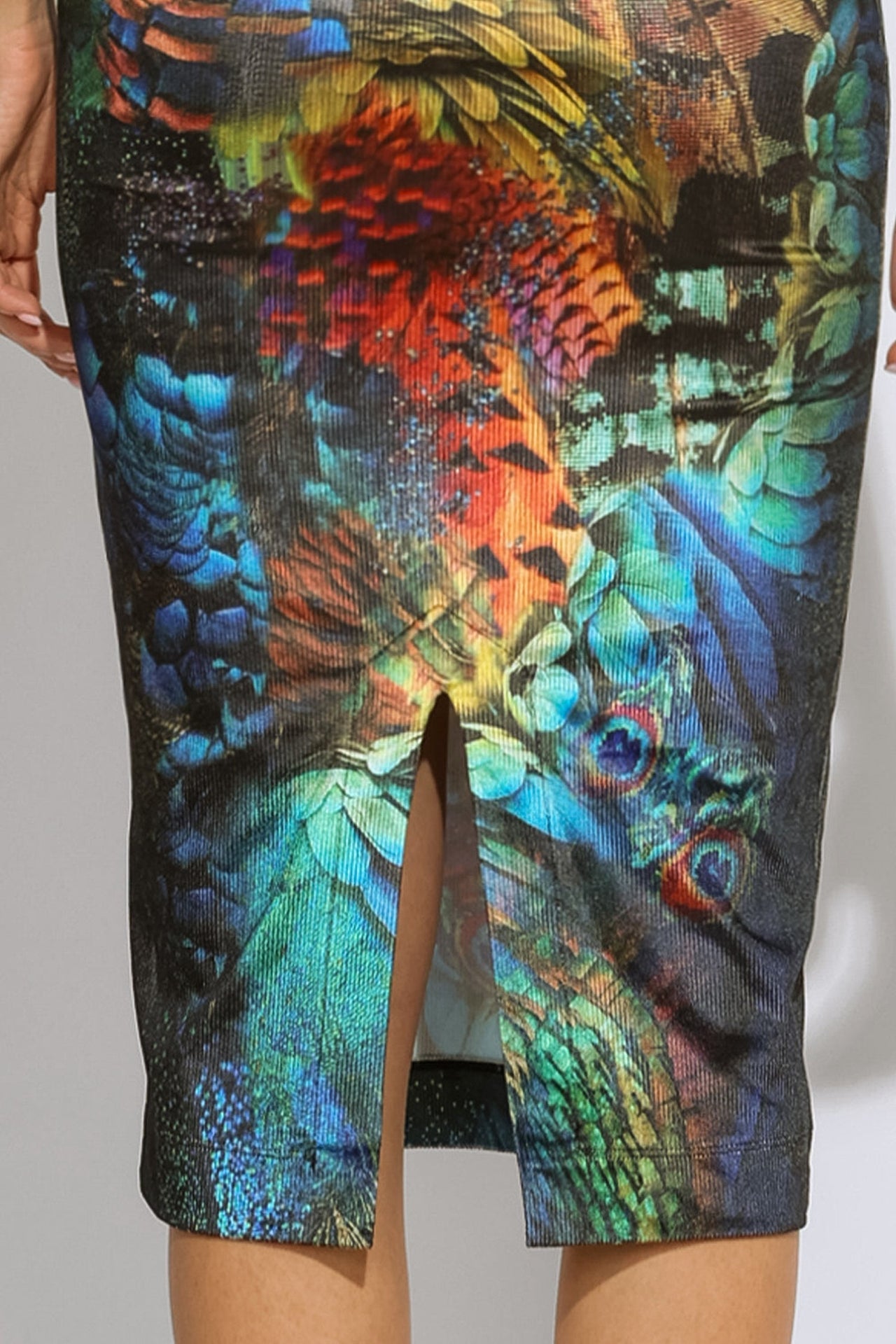 RIBBED VELVET DRESS WITH PUFF SLEEVES - AMAZONIA