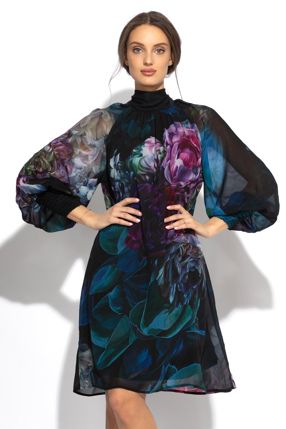 DESIGNER LOOSE DRESS - PEONIES JIORO ДИЗАЙНЕРСКА СВОБОДНА РОКЛЯ - PEONIES JIORO