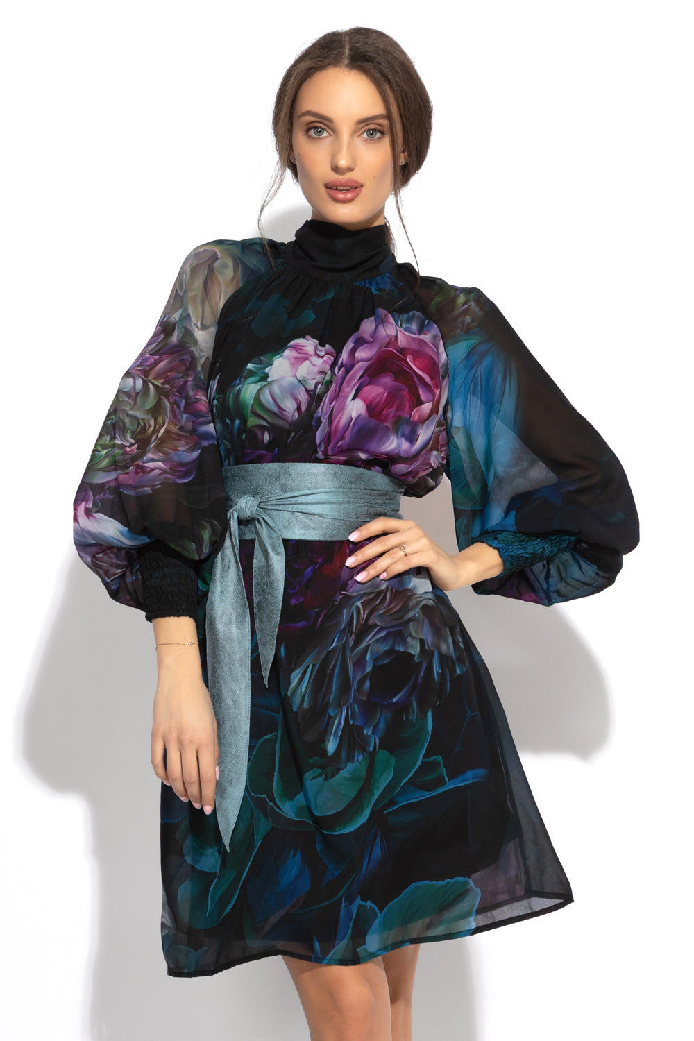 DESIGNER LOOSE DRESS - PEONIES JIORO ДИЗАЙНЕРСКА СВОБОДНА РОКЛЯ - PEONIES JIORO