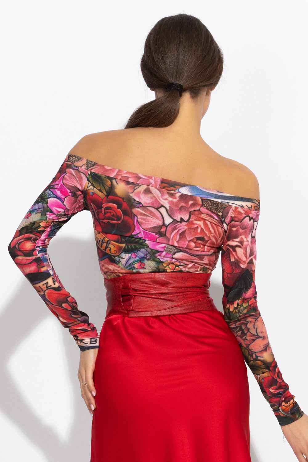 WRAP-STYLE BELT - SUEDE-LIKE IMITATION IN RED - ESSENTIALS