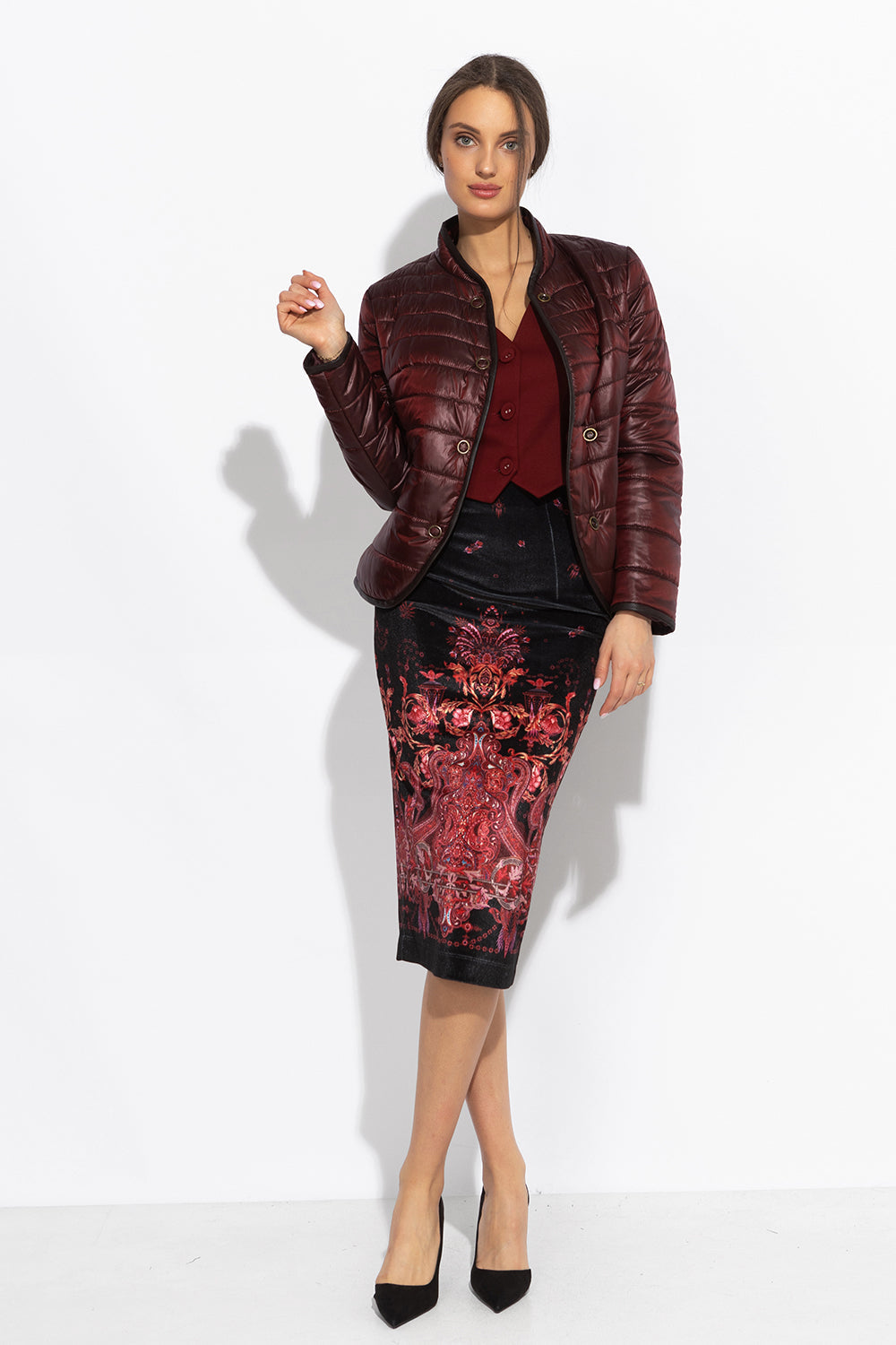 VELVET SKIRT - PAISLEY DARK - Fashion Roots