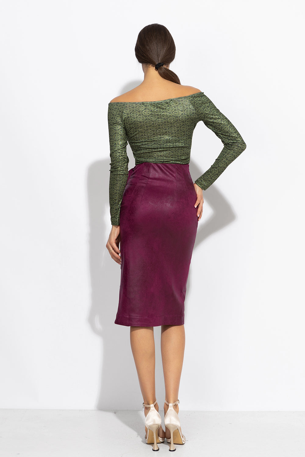 TOP WITH TWIST DETAIL AND LONG SLEEVES - EMERALD GREEN LOGO