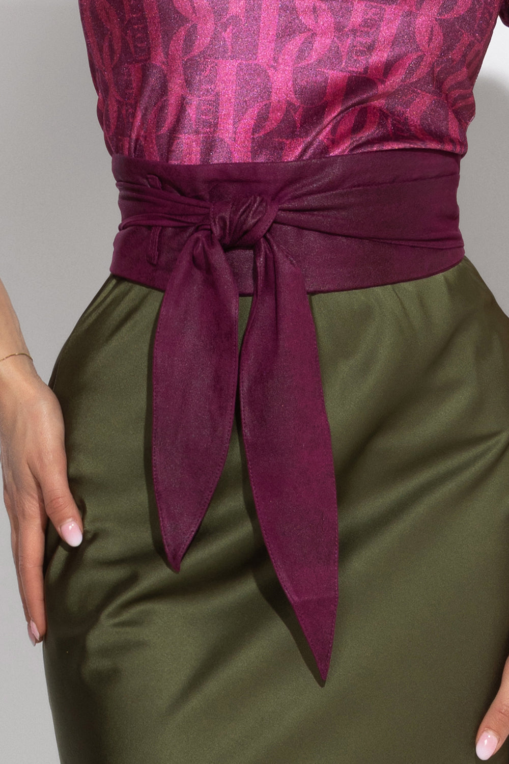 BLOUSE À MANCHES BOUFFANTES ET COL EN V - LOGO BORDEAUX