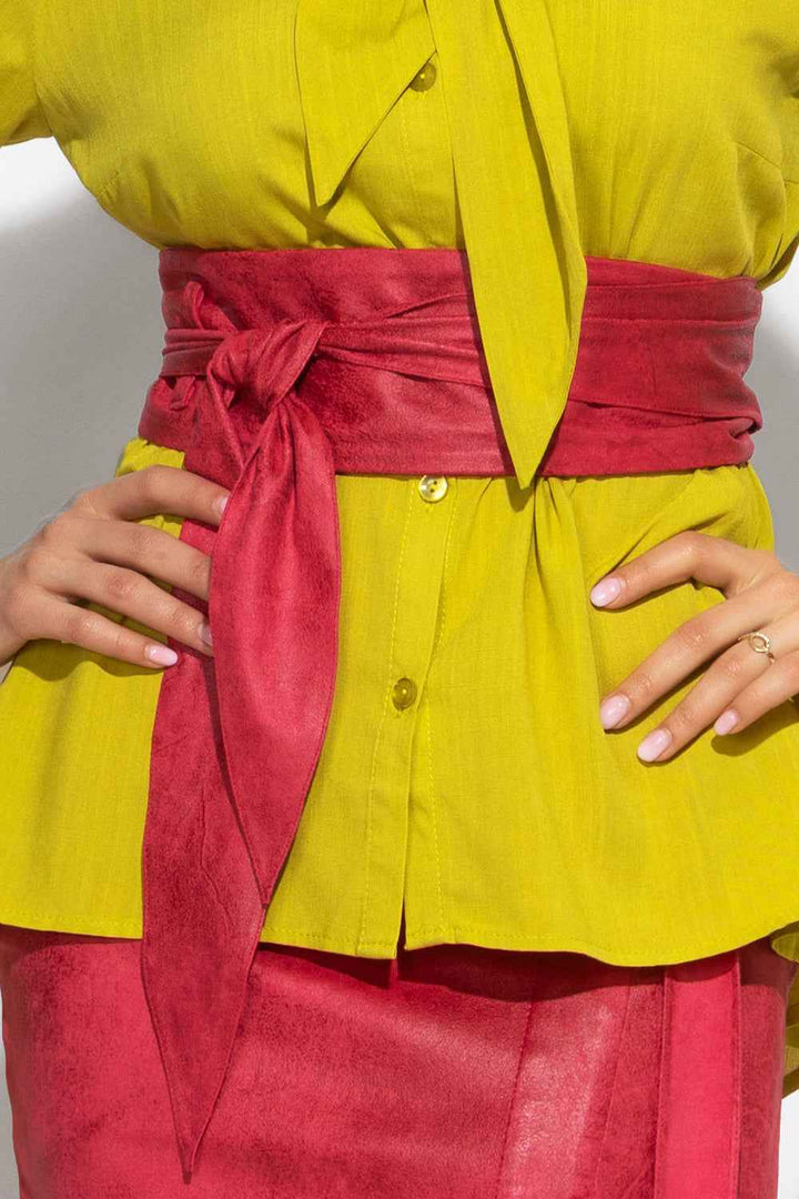 WRAP-STYLE BELT - SUEDE-LIKE IN CYCLAMEN - ESSENTIALS - Fashion Roots