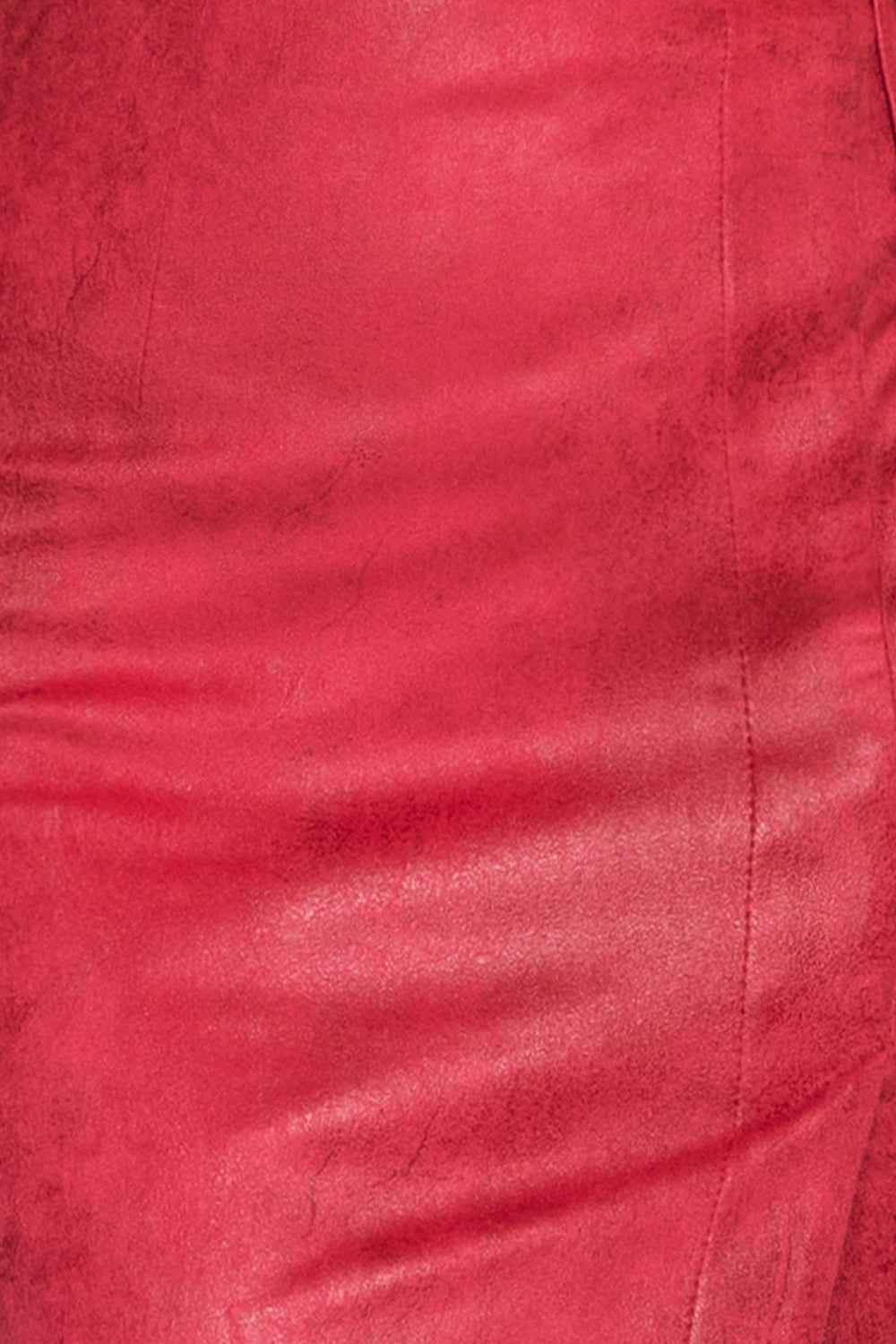 SUEDE-EFFECT CYCLAMEN WRAP SKIRT - ESSENTIALS