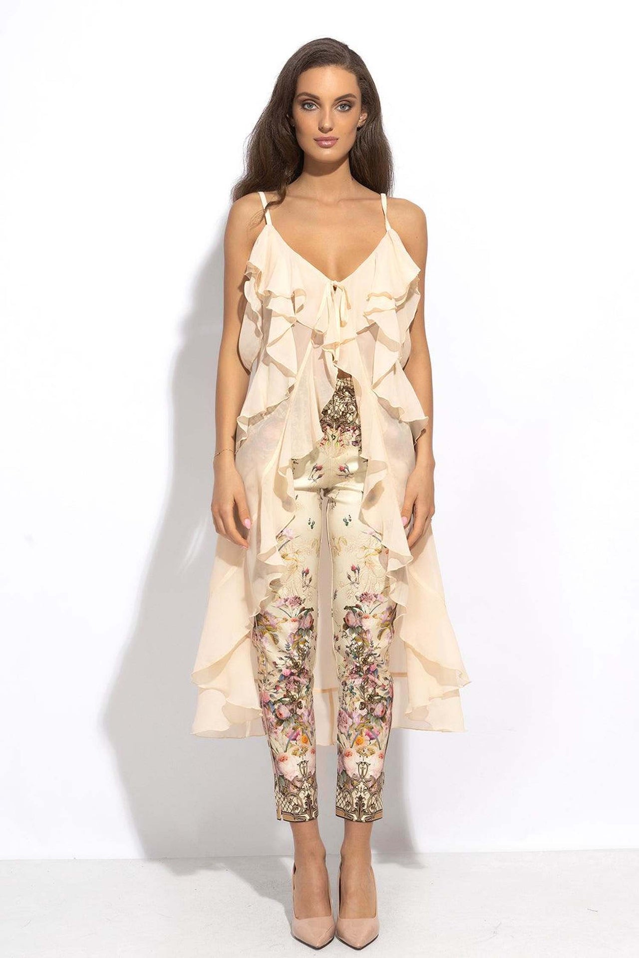 CLASSIC VISCOSE PANTS - BAROQUE FLOWERS JIORO КЛАСИЧЕСКИ ПАНТАЛОН ОТ ВИСКОЗА - BAROQUE FLOWERS JIORO