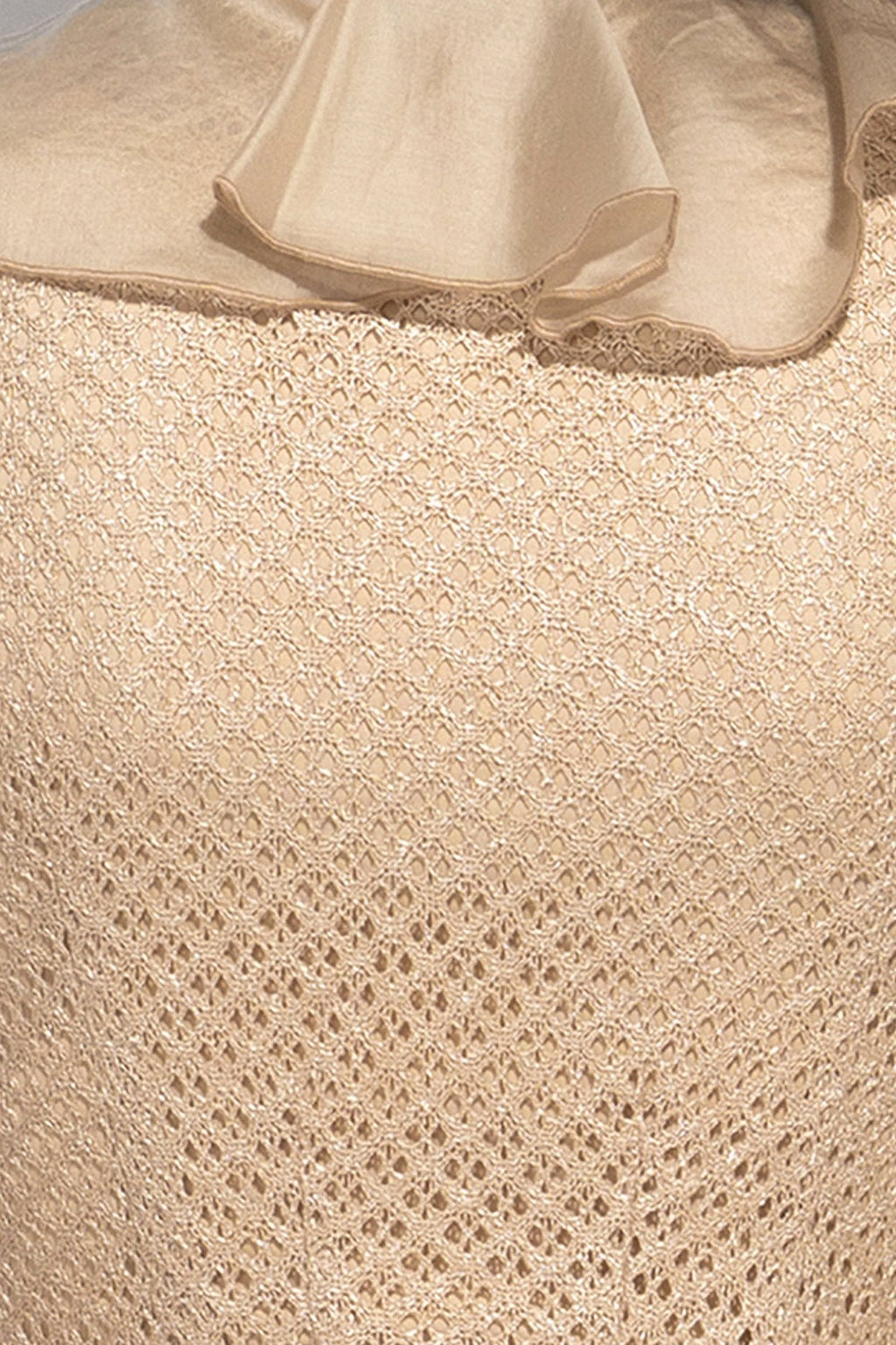 COTTON MESH CARDIGAN WITH RUFFLES - ESSENTIALS - Fashion Roots