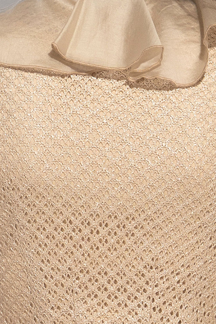 COTTON MESH CARDIGAN WITH RUFFLES - ESSENTIALS JIORO ПАМУЧНА МРЕЖЕСТА ЖИЛЕТКА С КЪДРИ - ESSENTIALS JIORO