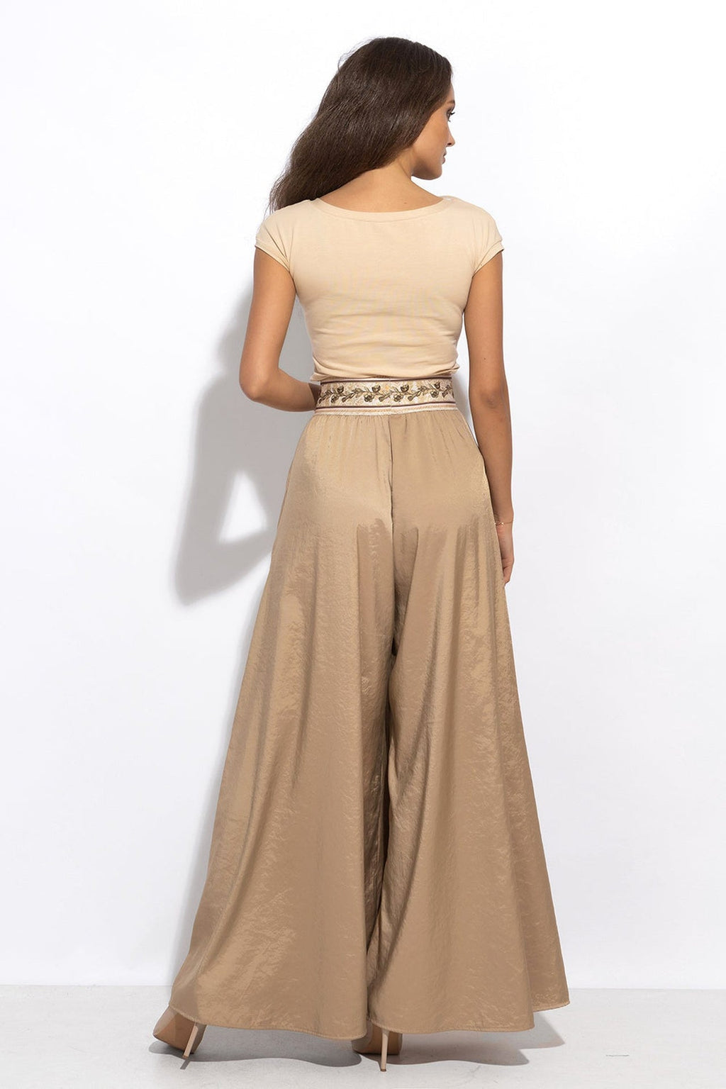 COTTON BUTTONED T-SHIRT WITH SHOULDER FLOWER - ESSENTIALS - Fashion Roots