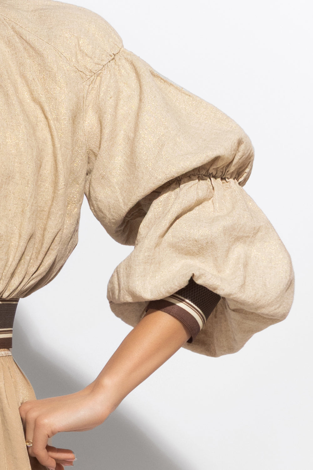 LINEN BOMBER JACKET - ESSENTIALS - Fashion Roots