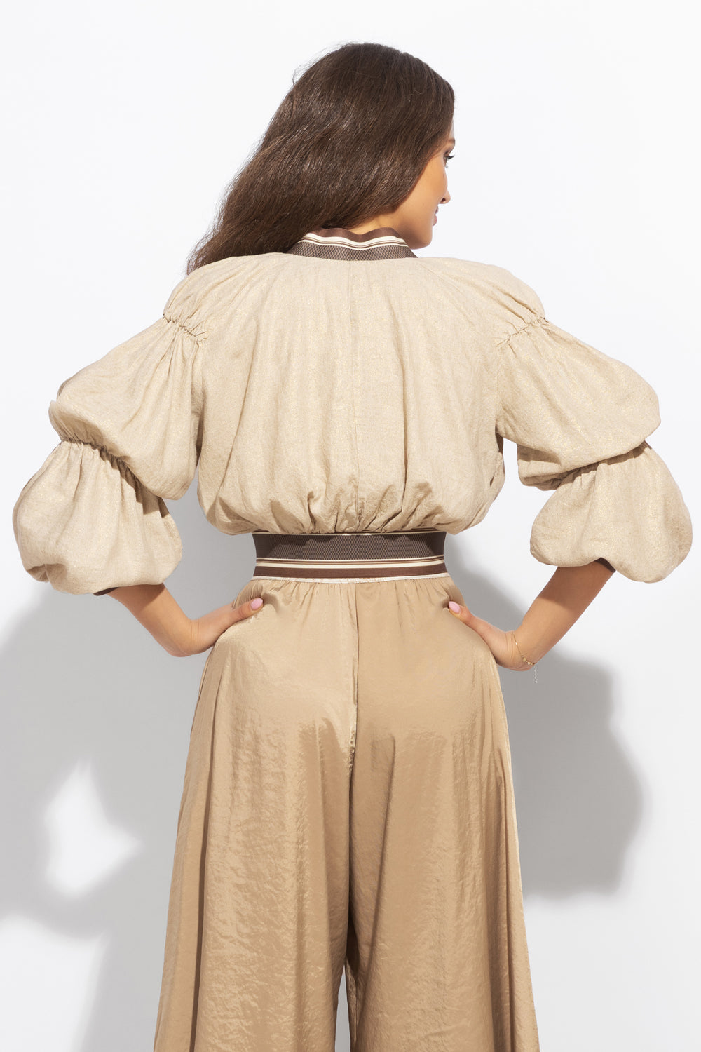 LINEN BOMBER JACKET - ESSENTIALS - Fashion Roots