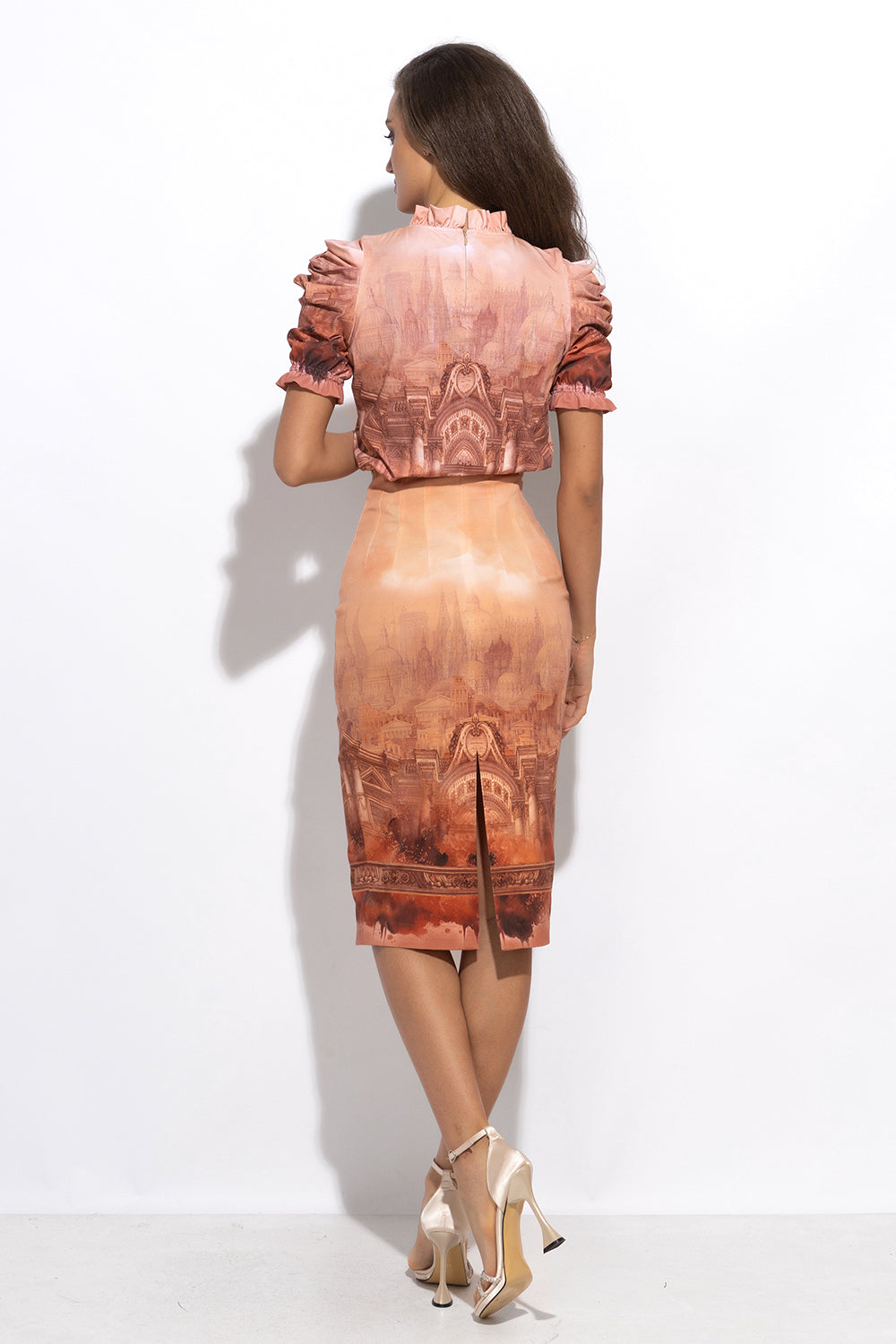 PENCIL COTTON TWILL SKIRT WITH ELASTIC WAIST - ANCIENT TOWN JIORO ПОЛА ДО КОЛЯНОТО ОТ ПАМУЧЕН ТВИЛ - ANCIENT TOWN JIORO