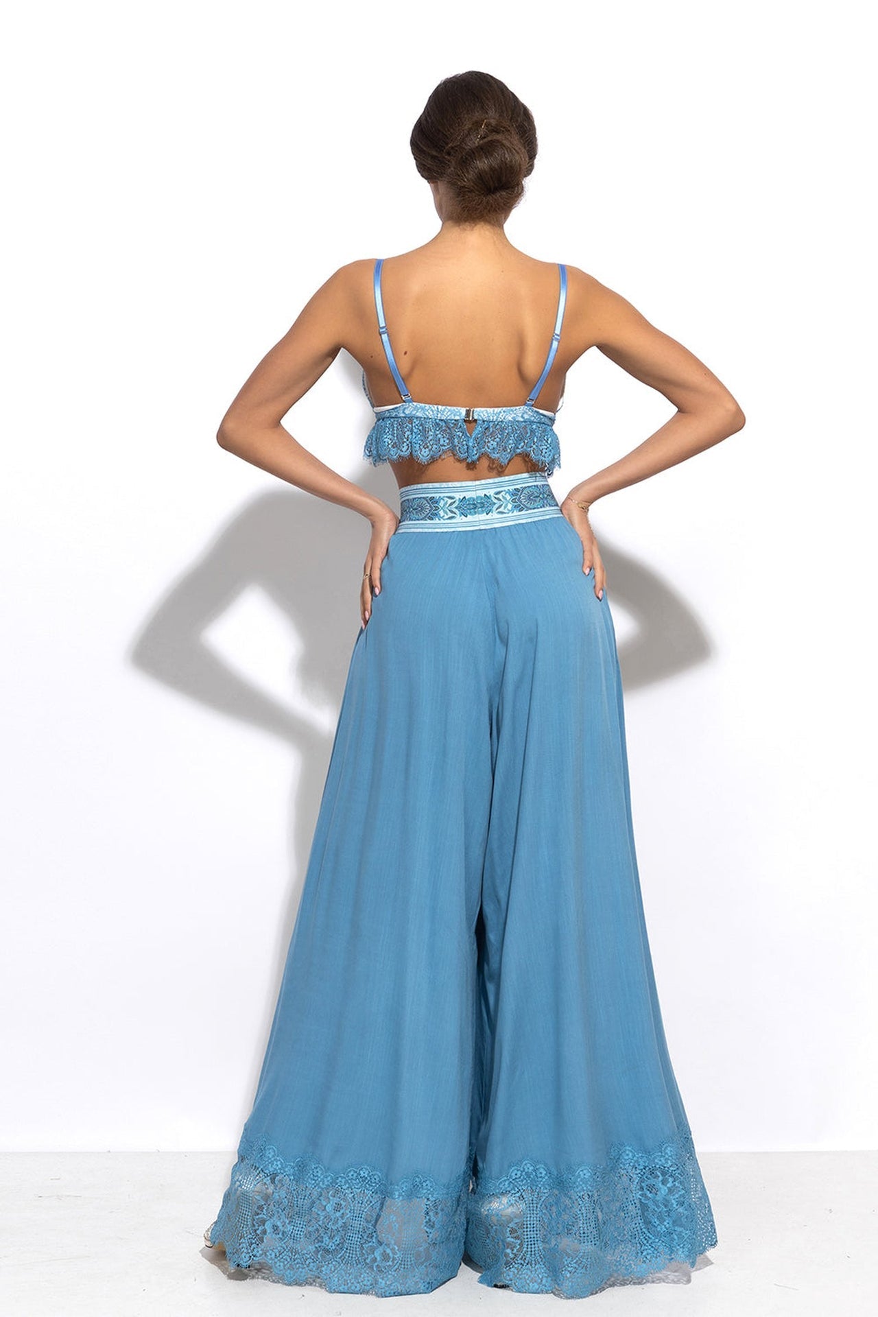 BLUE LACE TOP - ESSENTIALS JIORO ГОРНИЩЕ ОТ СИНЯ ДАНТЕЛА - ESSENTIALS JIORO