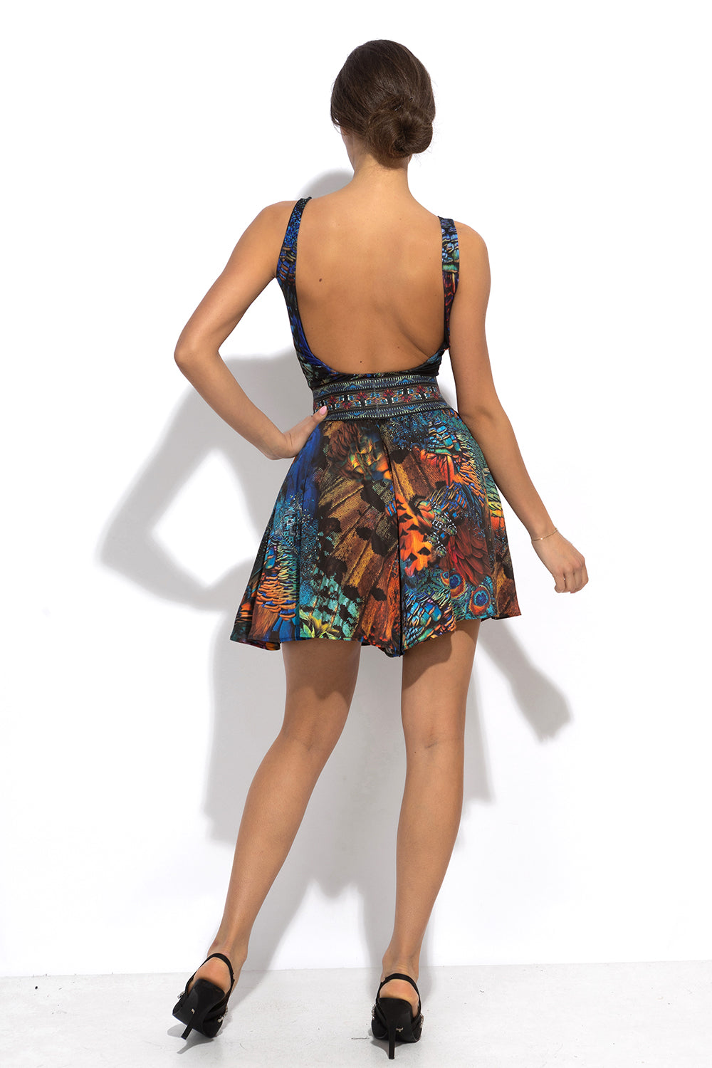 FLARED VISCOSE BERMUDA SHORTS WITH ELASTIC WAIST - AMAZONIA