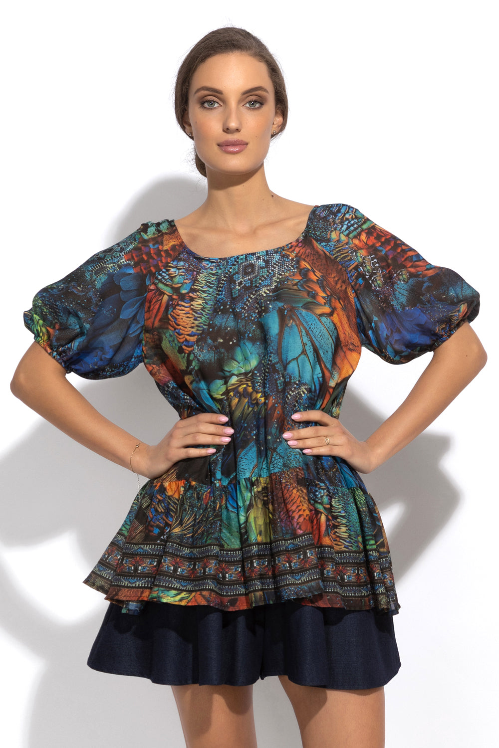 LOOSE VISCOSE AND SILK SHIRT - AMAZONIA