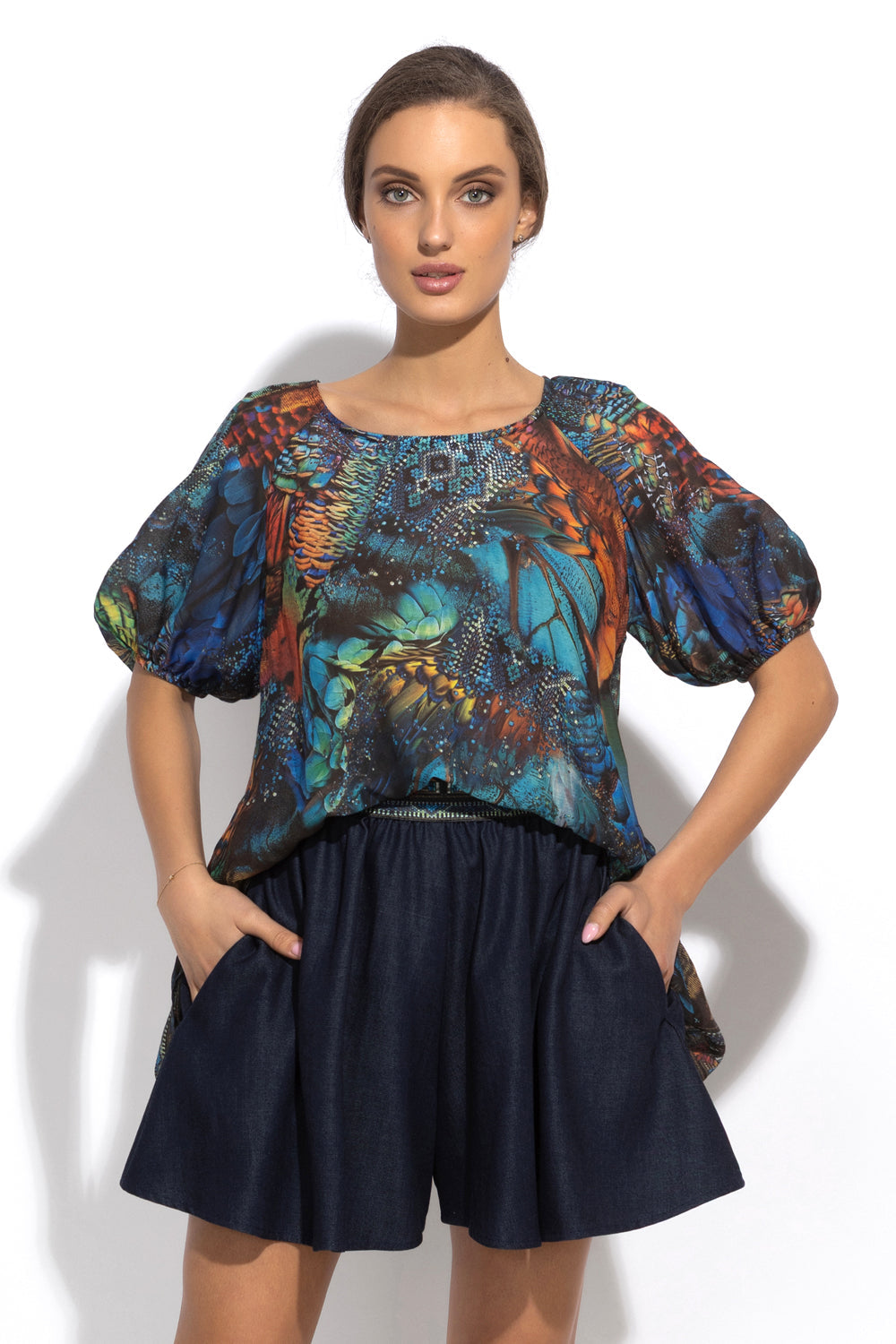 LOOSE VISCOSE AND SILK SHIRT - AMAZONIA