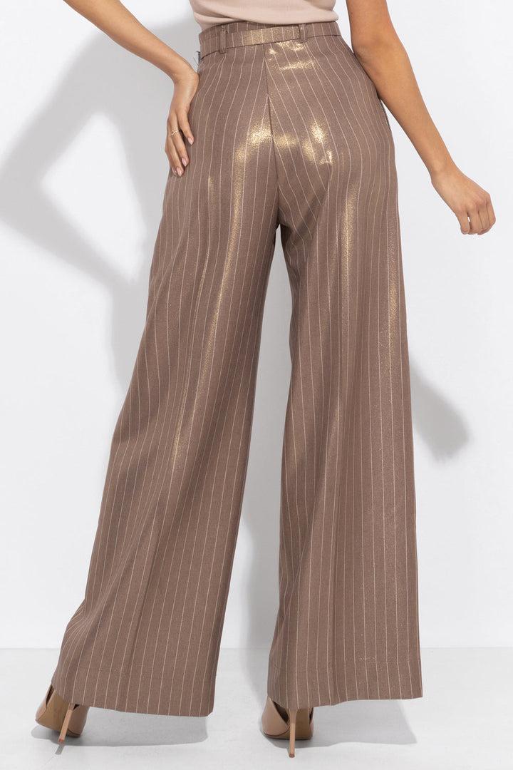 STRIPED PANTS WITH HIGH WAIST AND WIDE LEG IN BEIGE - ESSENTIALS JIORO ПАНТАЛОН РАЙЕ, ВИСОКА ТАЛИЯ И ШИРОК КРАЧОЛ В БЕЖОВО - ESSENTIALS JIORO