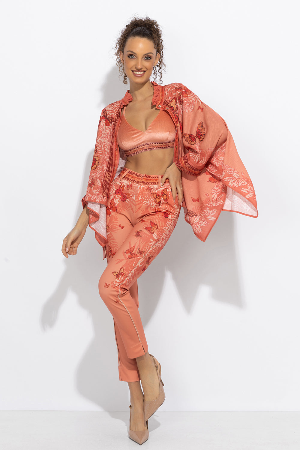 BUSTY SWIMSUIT TOP - PAPAYA BUTTERFLIES JIORO ГОРНИЩЕ НА БАНСКИ ОТ ЛИКРА - PAPAYA BUTTERFLIES JIORO