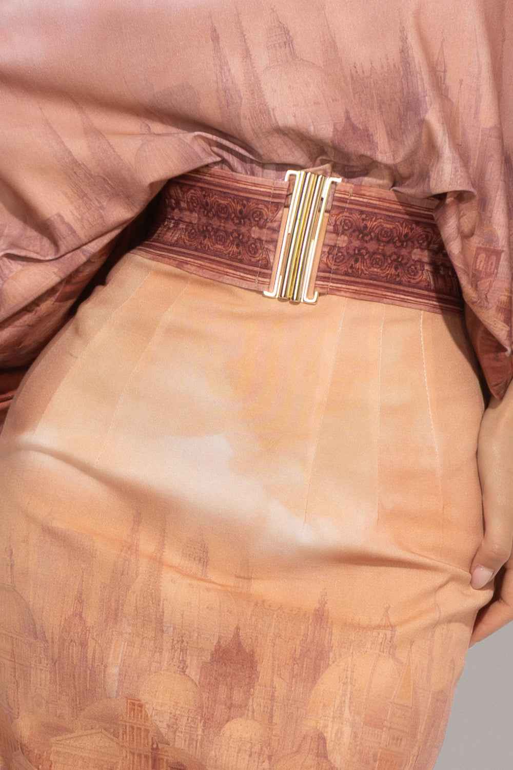 WIDE ELASTIC BELT WITH BUCKLE - ANCIENT TOWN