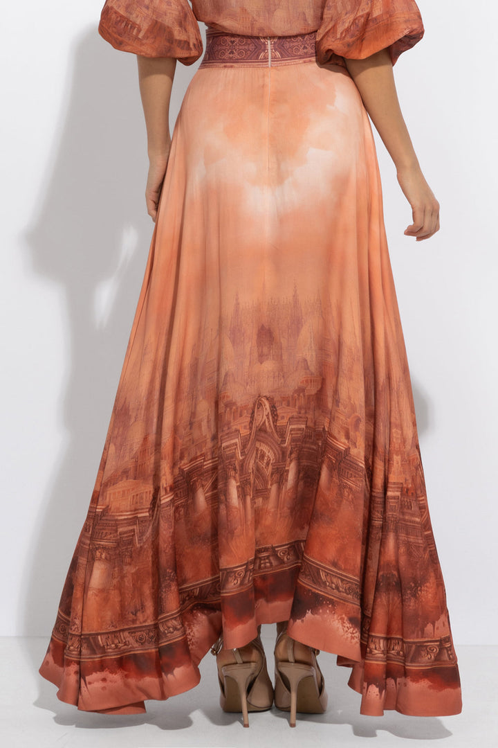 LONG VISCOSE SKIRT WITH ELASTIC WAIST AND SIDE POCKETS - ANCIENT TOWN JIORO ДЪЛГА ПОЛА ОТ ВИСКОЗА С ЛАСТИЧЕН КОЛАН - ANCIENT TOWN JIORO