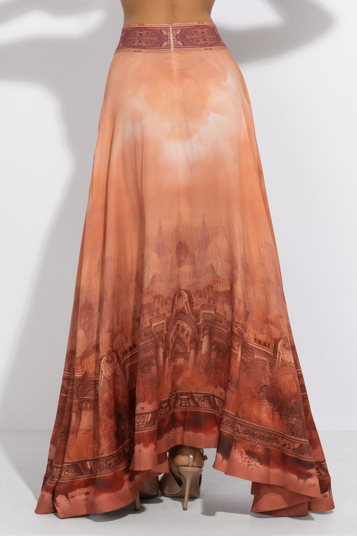 LONG VISCOSE SKIRT WITH ELASTIC WAIST AND SIDE POCKETS - ANCIENT TOWN JIORO ДЪЛГА ПОЛА ОТ ВИСКОЗА С ЛАСТИЧЕН КОЛАН - ANCIENT TOWN JIORO