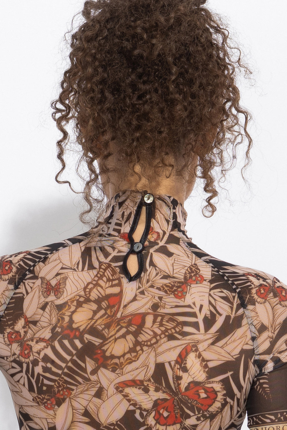 SHORT SLEEVE MESH BODYSUIT - MIDNIGHT BUTTERFLIES JIORO БОДИ С КЪС РЪКАВ ОТ МРЕЖА - MIDNIGHT BUTTERFLIES JIORO