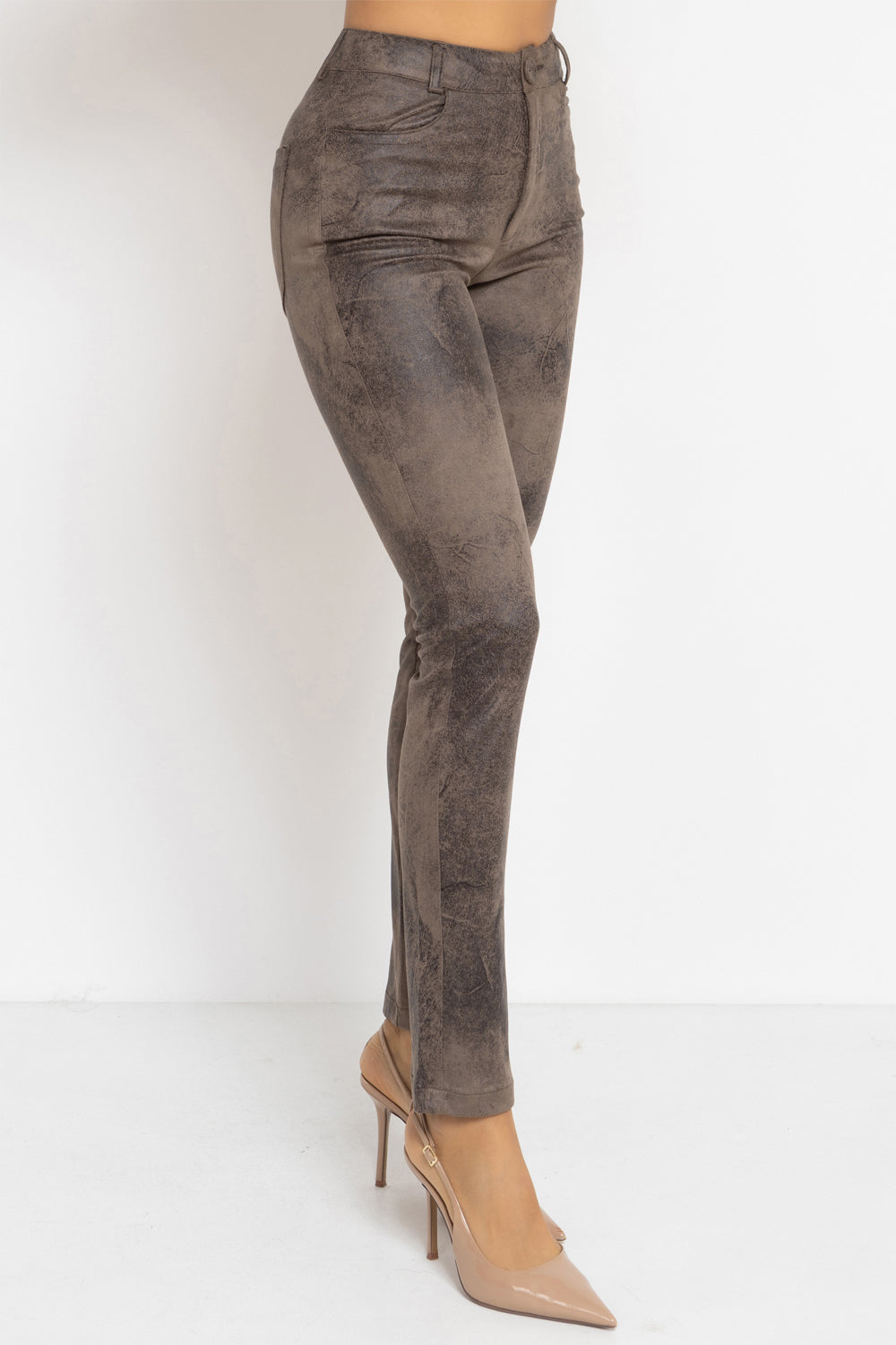 SKINNY 5-POCKET PANTS IN MOCHA - ESSENTIALS JIORO СЛИМ ПАНТАЛОН ОТ ВЕЛУР В МОКА - ESSENTIALS JIORO