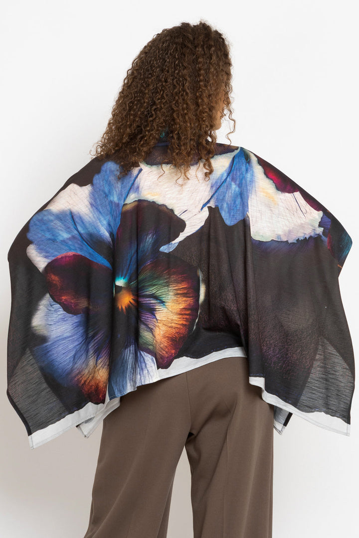 SQUARE TUNIC WITH RUFFLED COLLAR - VIOLET JIORO АСИМЕТРИЧНА КВАДРАТНА ТУНИКА - VIOLET JIORO