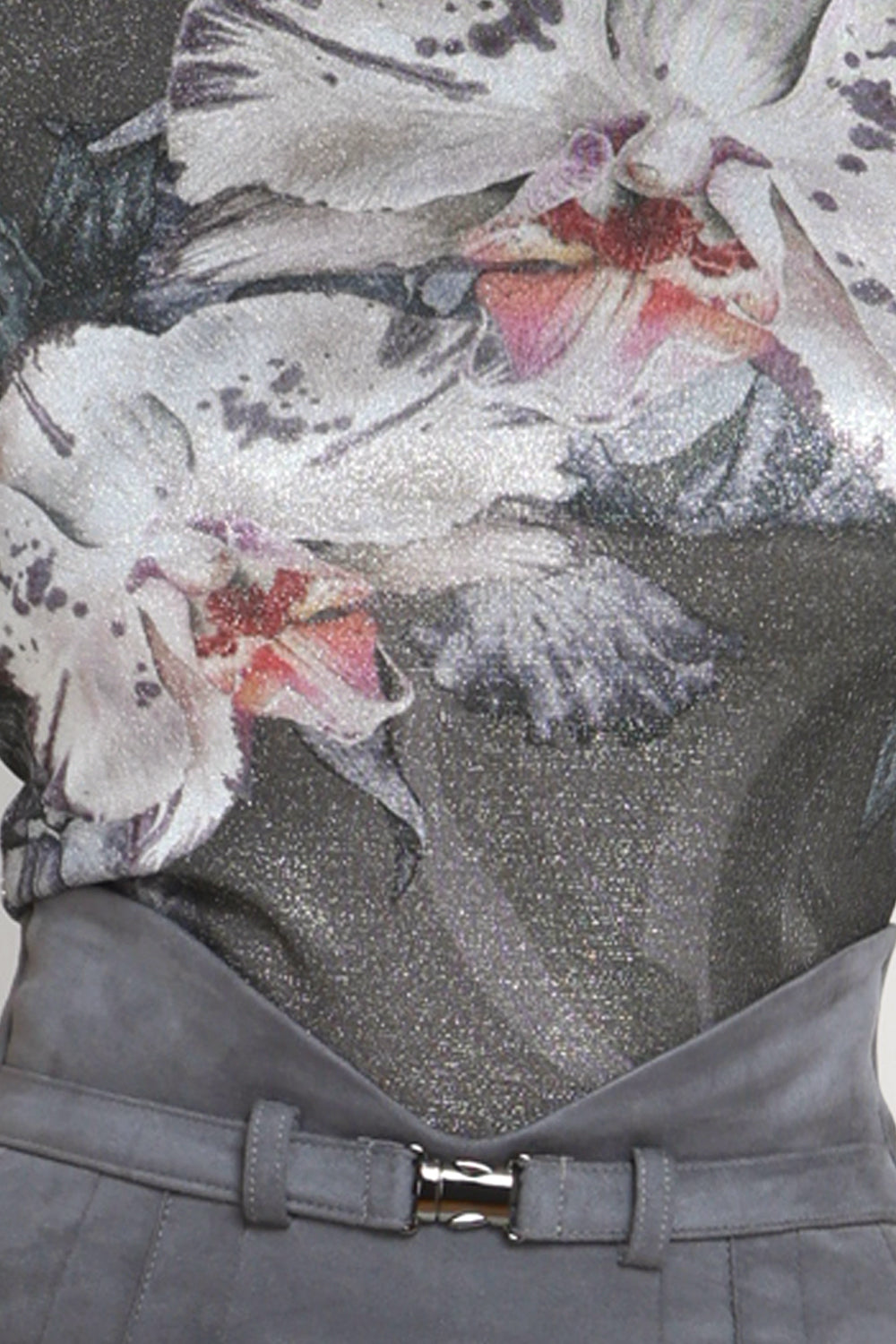 HIGH-NECK LUREX SLEEVELESS TOP - ORCHID ICE JIORO ЛУРЕКС ТОП С ПОЛО ЯКА БЕЗ РЪКАВИ - ORCHID ICE JIORO