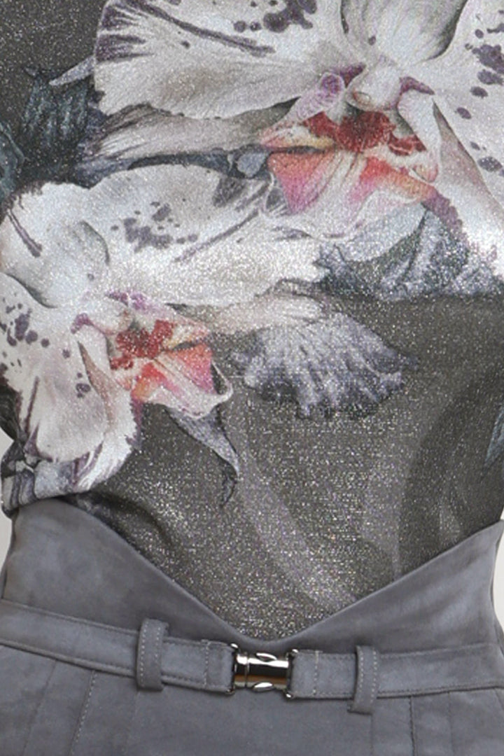 HIGH-NECK LUREX SLEEVELESS TOP - ORCHID ICE JIORO ЛУРЕКС ТОП С ПОЛО ЯКА БЕЗ РЪКАВИ - ORCHID ICE JIORO