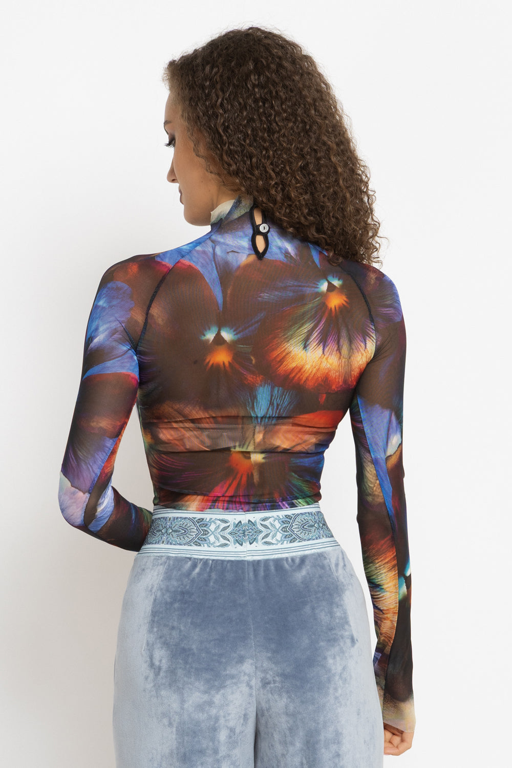 LONG SLEEVE MESH BODYSUIT - VIOLET