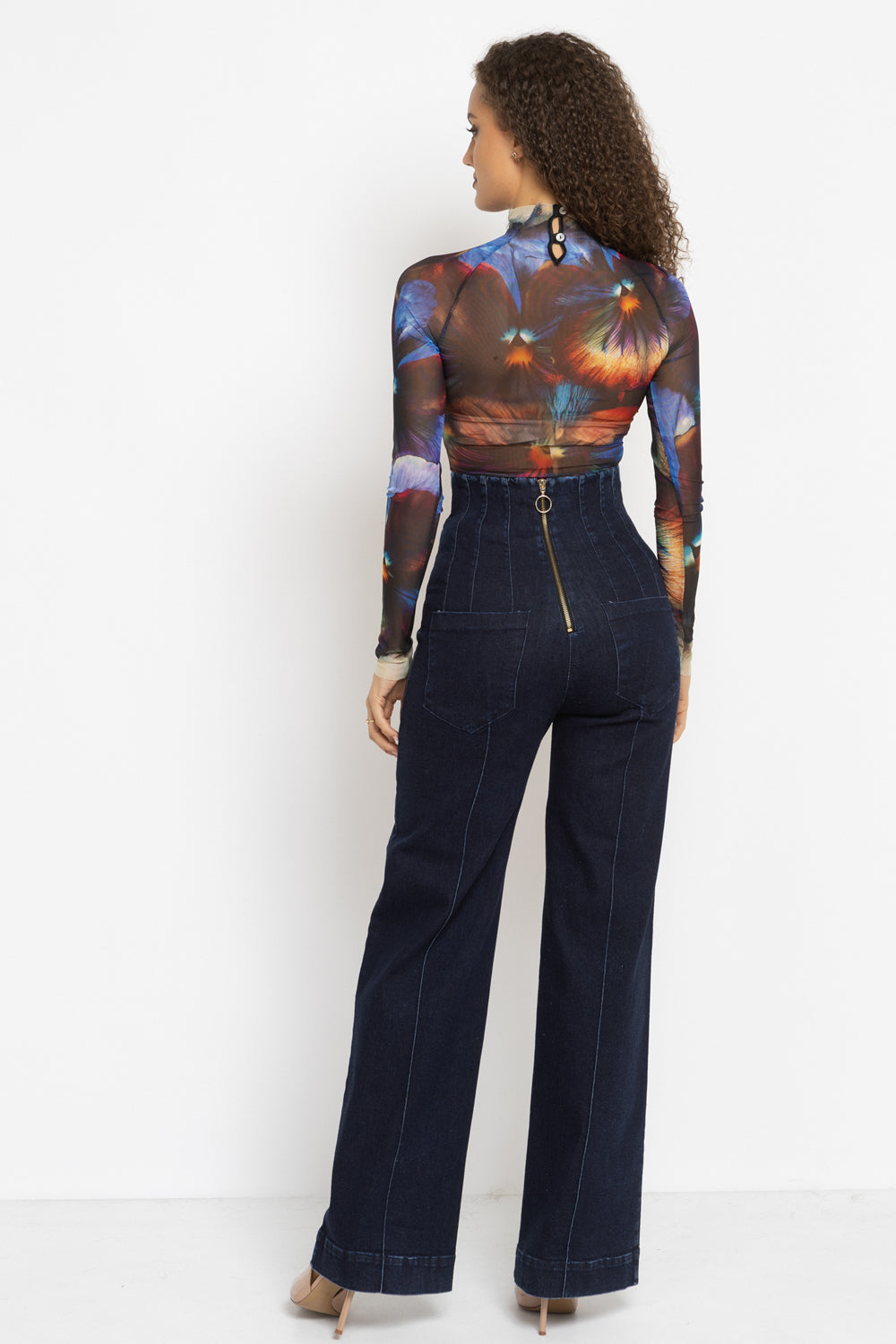 LONG SLEEVE MESH BODYSUIT - VIOLET JIORO БОДИ ОТ МРЕЖА С ДЪЛЪГ РЪКАВ - VIOLET JIORO