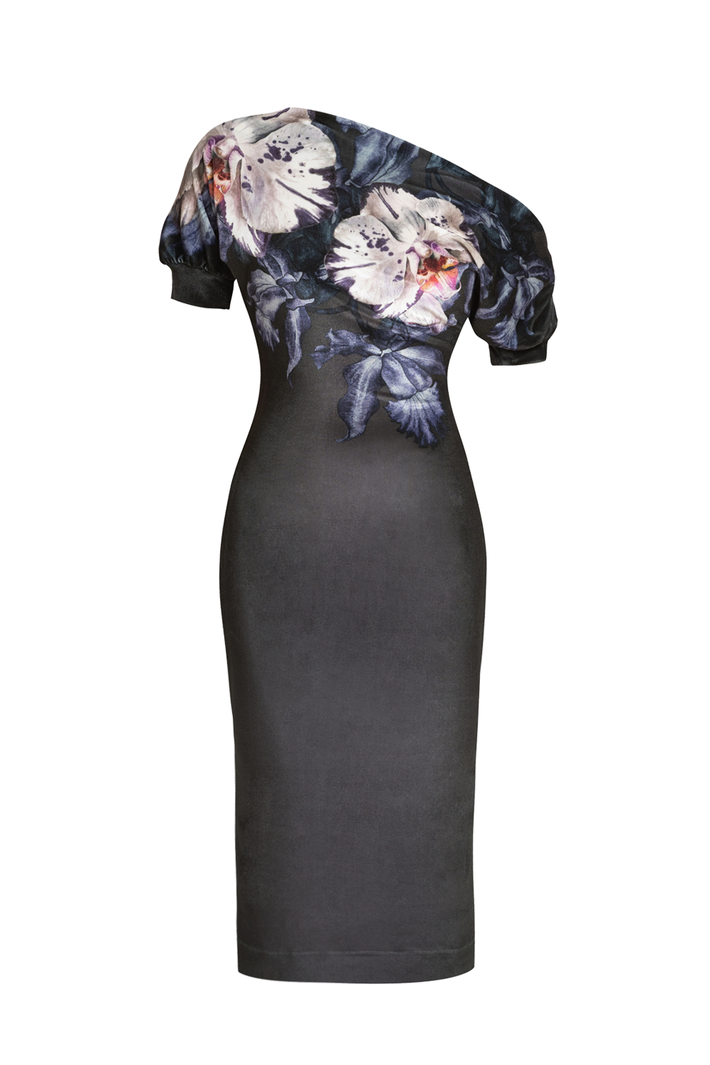 ONE-SHOULDER VELVET DRESS - ORCHID ICE JIORO РОКЛЯ С ПАДНАЛО РАМО ОТ КАДИФЕ - ORCHID ICE JIORO