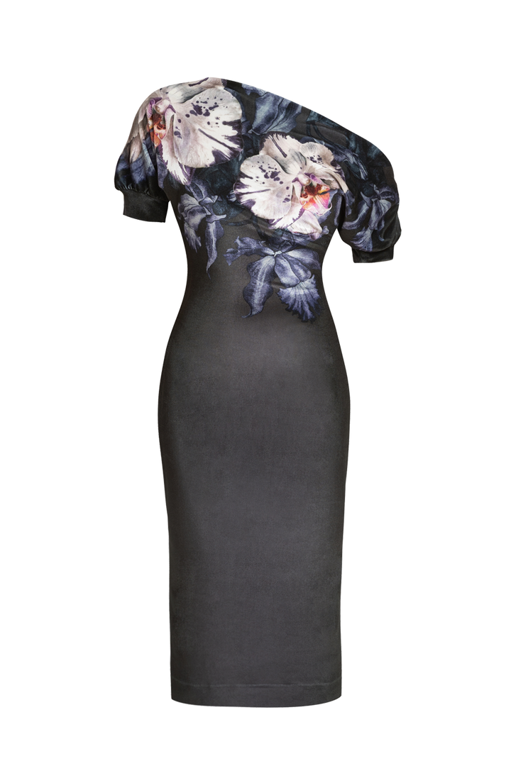 ONE-SHOULDER VELVET DRESS - ORCHID ICE - Fashion Roots