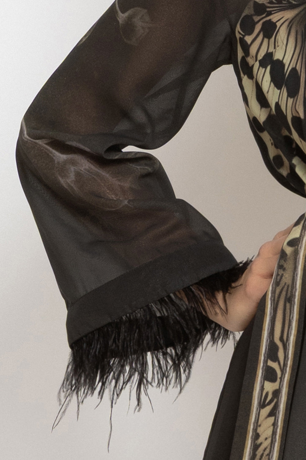 FRENCH CHIFFON CAFTAN DRESS - LEO ORCHID JIORO РОКЛЯ КАФТАН ОТ ФРЕНСКИ ШИФОН - LEO ORCHID JIORO