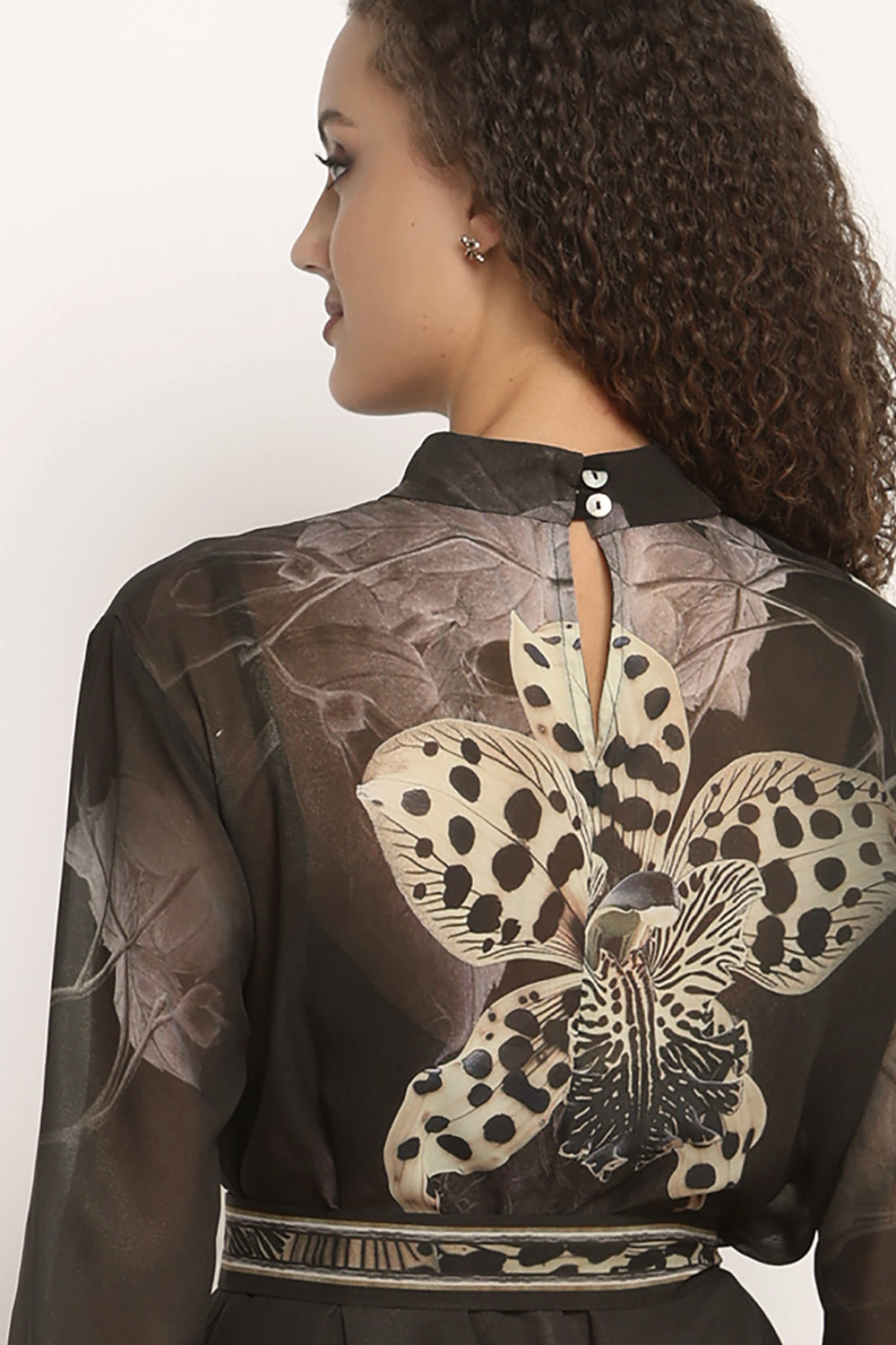 FRENCH CHIFFON CAFTAN DRESS - LEO ORCHID JIORO РОКЛЯ КАФТАН ОТ ФРЕНСКИ ШИФОН - LEO ORCHID JIORO